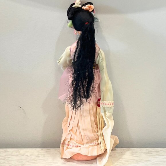 Vintage Oriental Chinese Court Lady Doll Geisha 11" Long Sleeves Souvenir - Picture 10 of 13